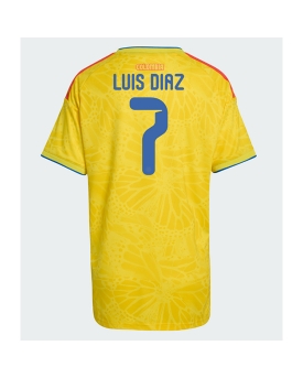 Billige Fotballdrakt Colombia Luis Diaz #7 Replika Hjemmedrakt Dame VM 2026 Kortermet Billige Fotballdrakt Colombia Luis Diaz #7 Replika Hjemmedrakt Dame VM 2026 Kortermet